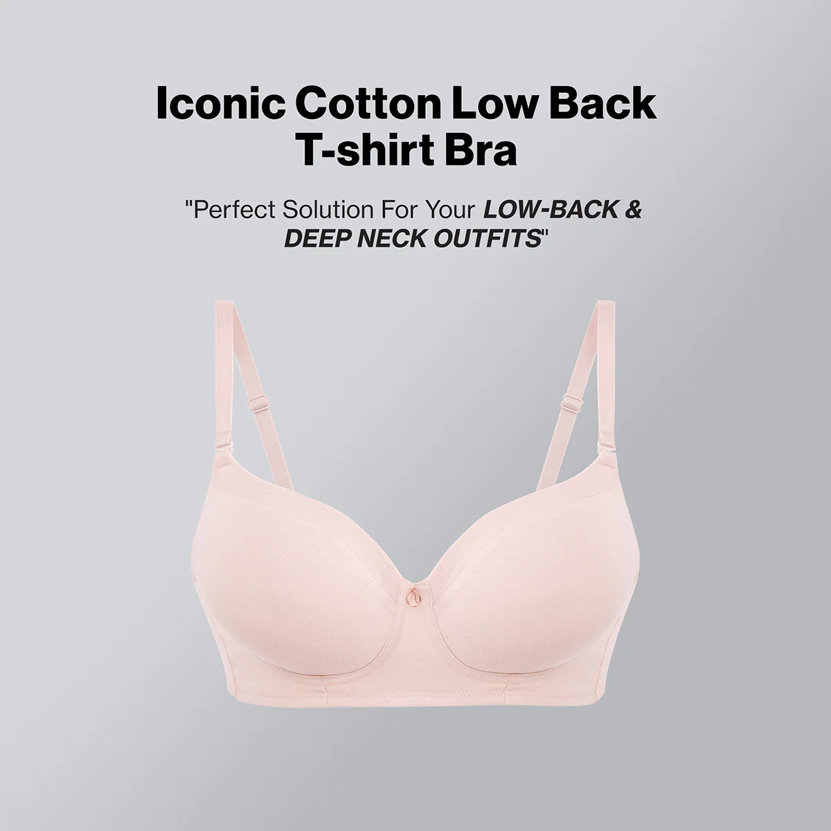 Nykd By Nykaa Iconic Cotton Low Back Padded Non-Wired 3/4th Coverage T-shirt Bra NYB252 Nude - Image 8