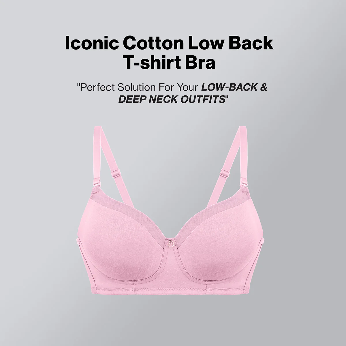 Nykd By Nykaa Iconic Cotton Low Back Padded Non-Wired 3/4th Coverage T-shirt Bra NYB252 Blush - Image 8