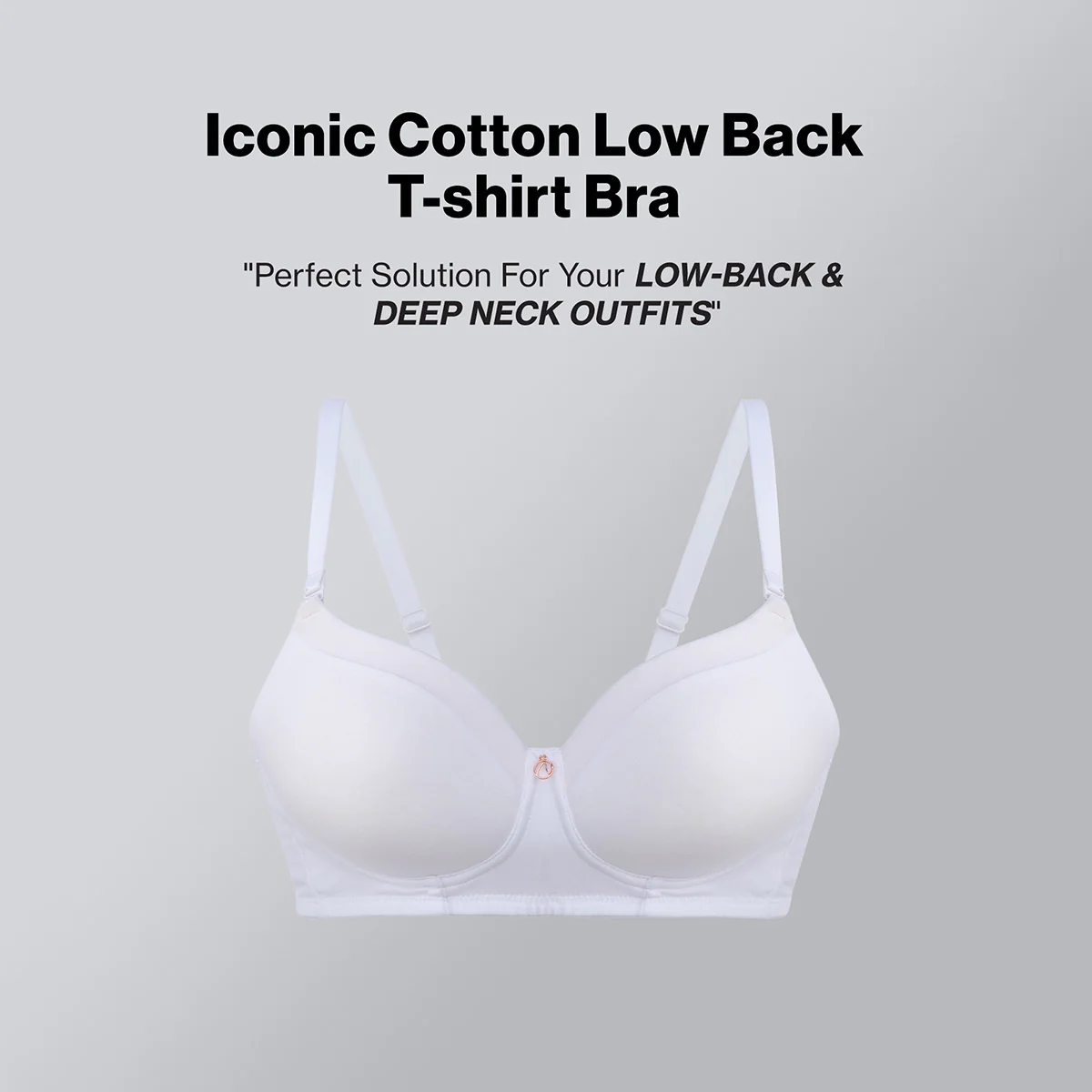 Nykd By Nykaa Iconic Cotton Low Back Padded Non-Wired 3/4th Coverage T-shirt Bra NYB252 White - Image 11