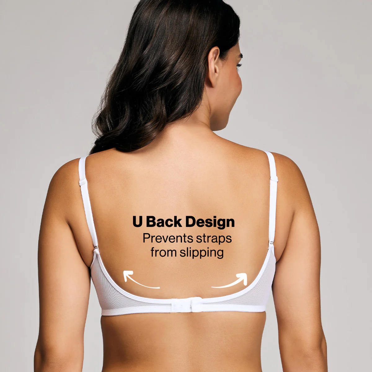 Nykd By Nykaa Iconic Cotton Low Back Padded Non-Wired 3/4th Coverage T-shirt Bra NYB252 White - Image 5