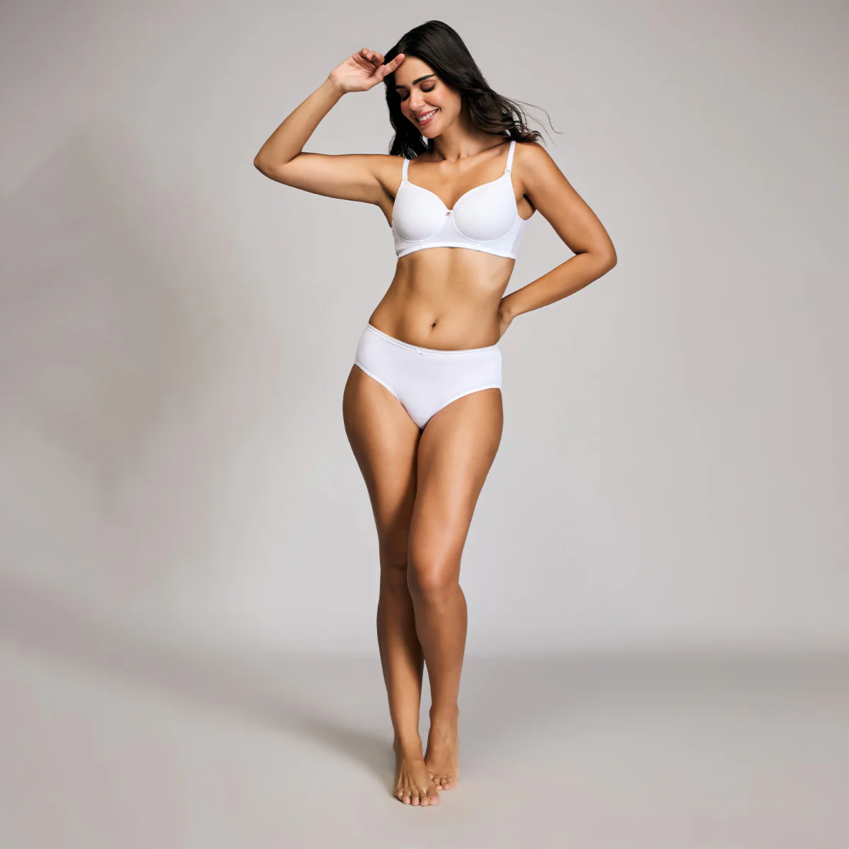 Nykd By Nykaa Iconic Cotton Low Back Padded Non-Wired 3/4th Coverage T-shirt Bra NYB252 White - Image 7