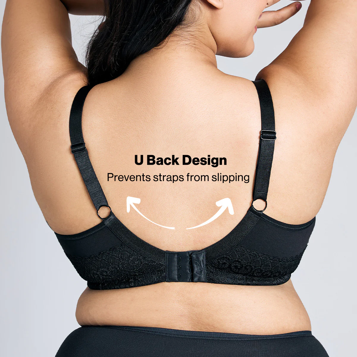 Nykd By Nykaa Everyday Cotton M-Frame Bounce Control Non-Padded Non-Wired Bra NYB101 Black - Image 5