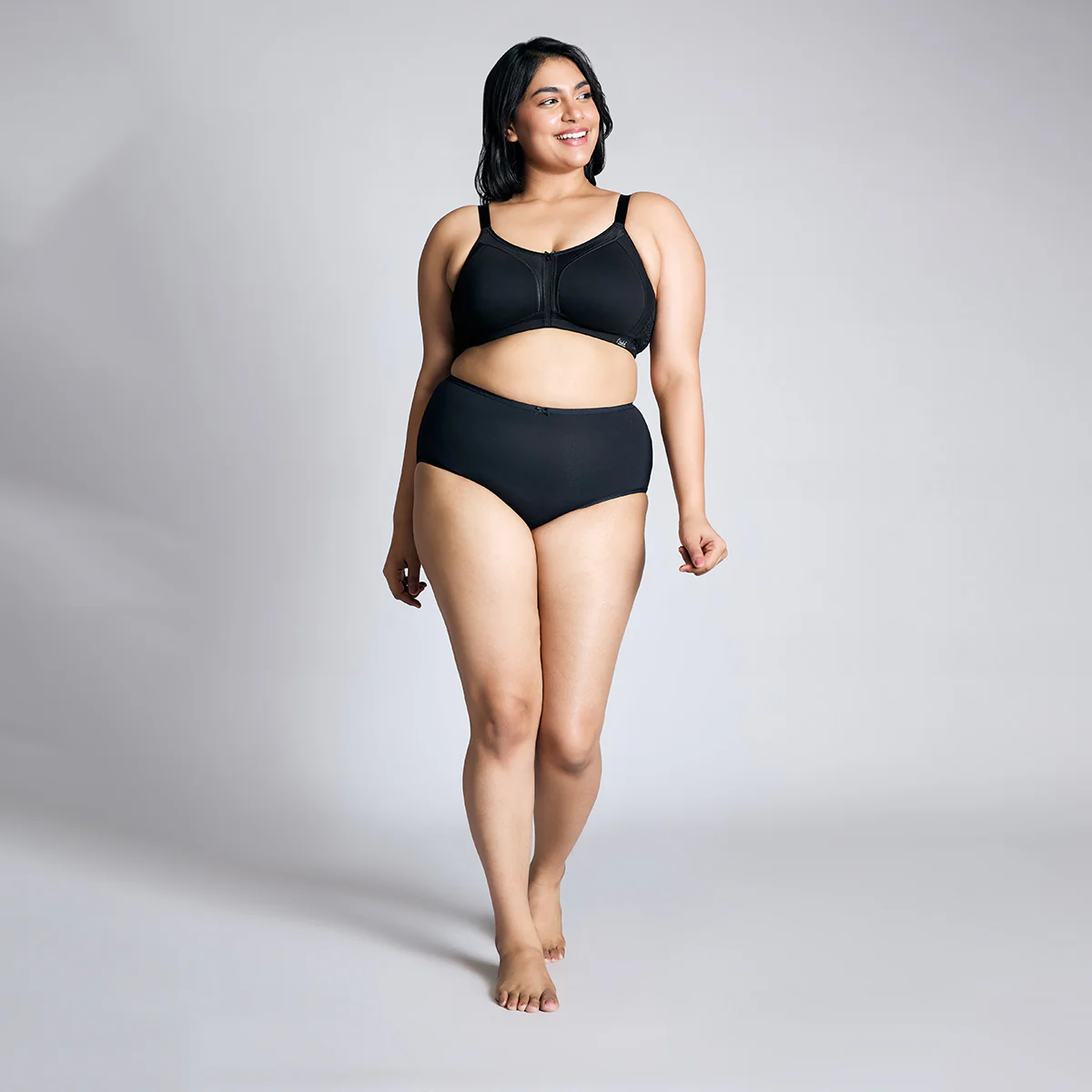 Nykd By Nykaa Everyday Cotton M-Frame Bounce Control Non-Padded Non-Wired Bra NYB101 Black - Image 8