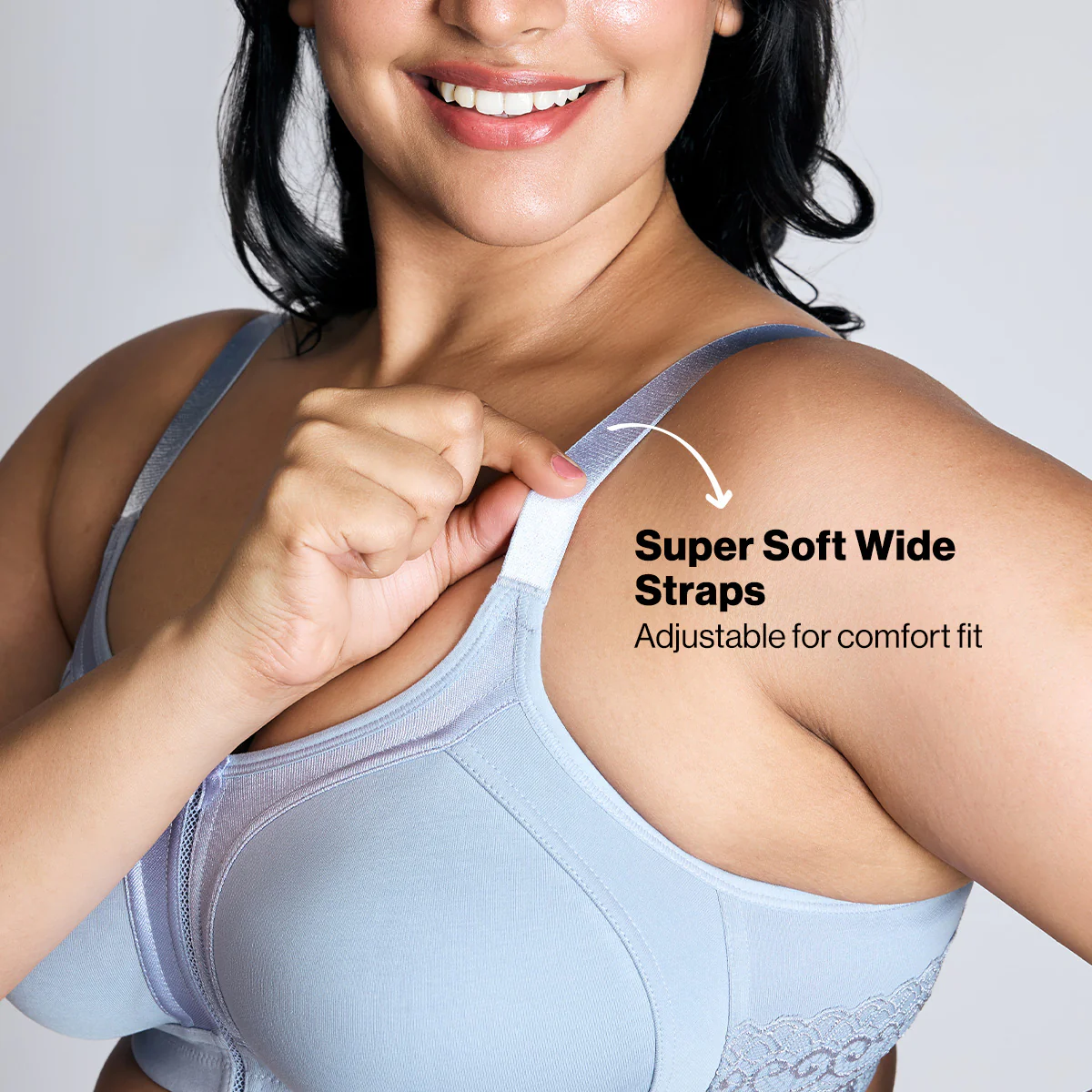 Nykd By Nykaa Everyday Cotton M-Frame Bounce Control Non-Padded Non-Wired Bra NYB101 China Blue - Image 4