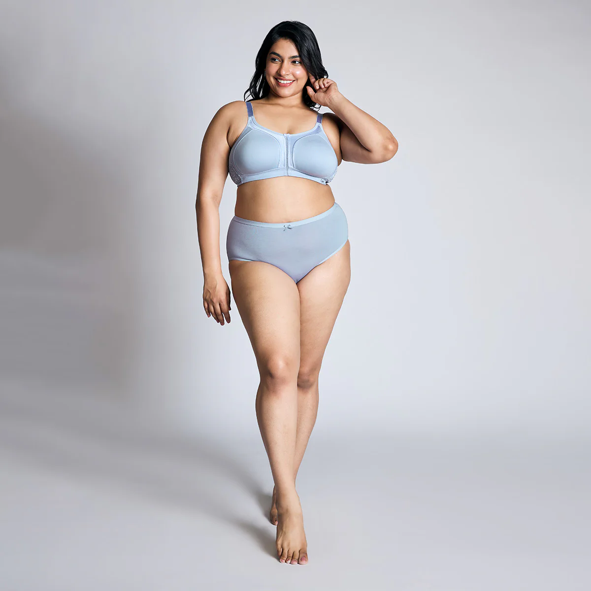 Nykd By Nykaa Everyday Cotton M-Frame Bounce Control Non-Padded Non-Wired Bra NYB101 China Blue - Image 9