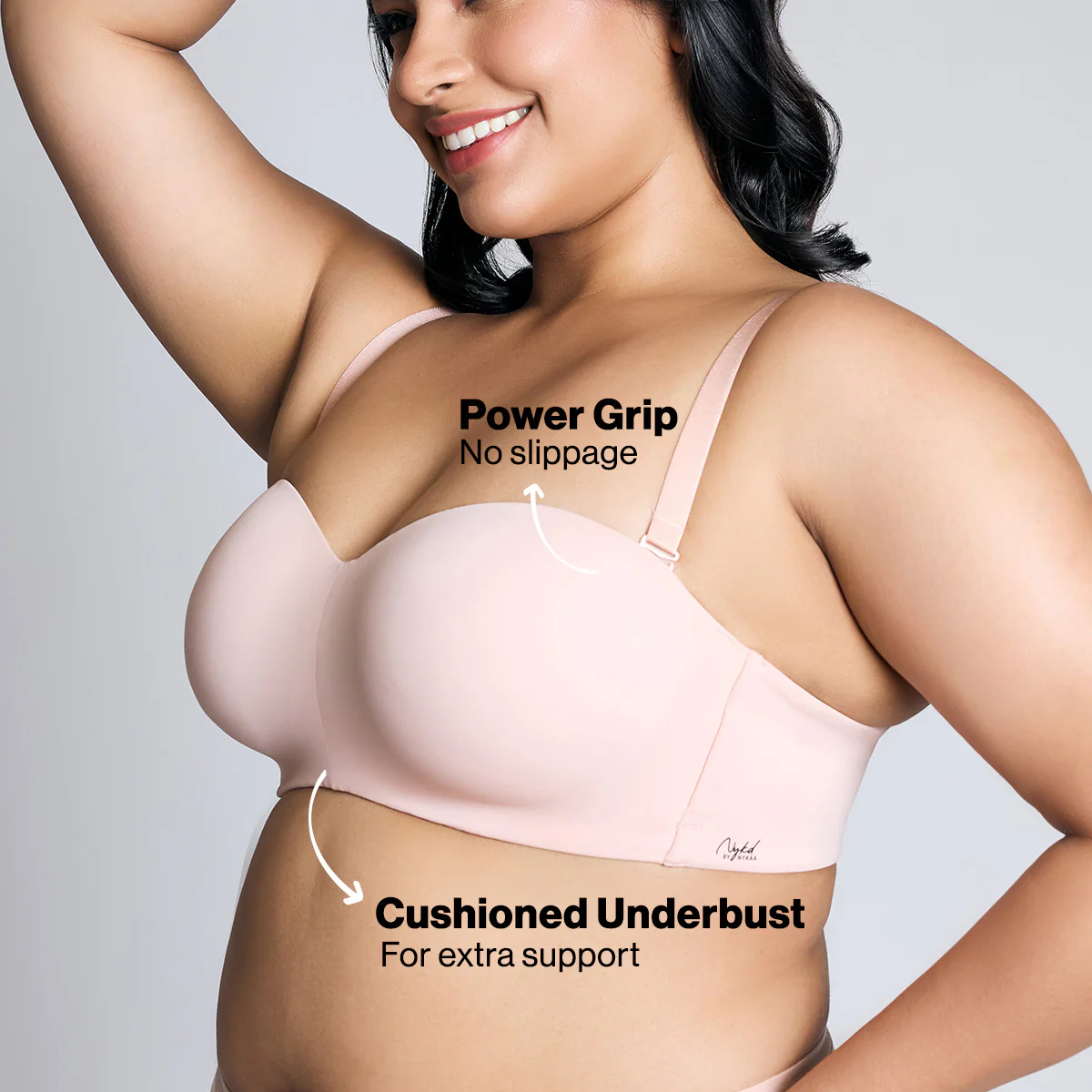 Nykd By Nykaa The Ultimate Multiway Strapless Padded Wired Bra NYB027 P Nude - Image 3