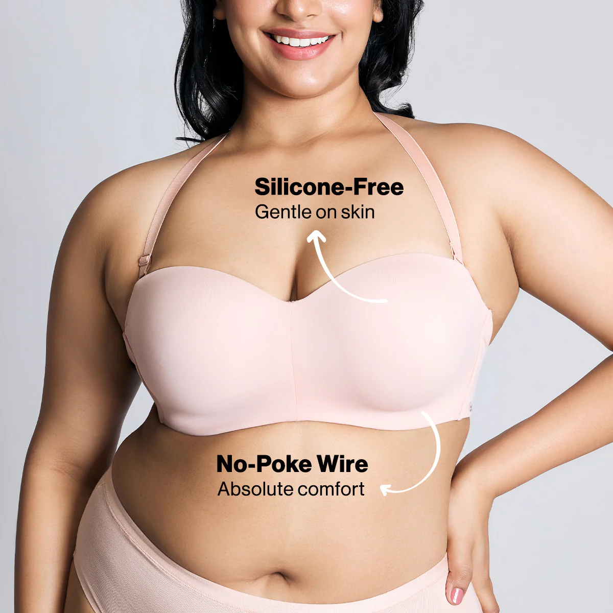 Nykd By Nykaa The Ultimate Multiway Strapless Padded Wired Bra NYB027 P Nude - Image 4