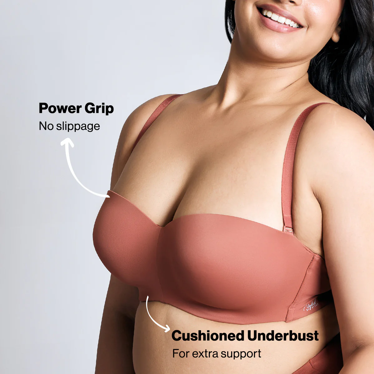 Nykd By Nykaa The Ultimate Multiway Strapless Padded Wired Bra NYB027 Rust - Image 3