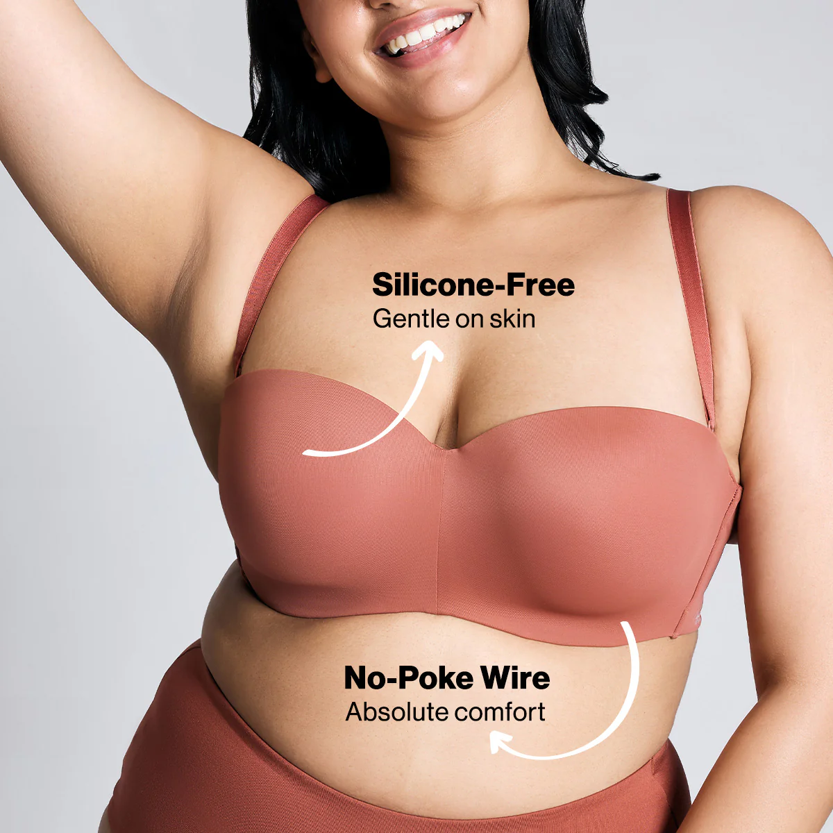 Nykd By Nykaa The Ultimate Multiway Strapless Padded Wired Bra NYB027 Rust - Image 4