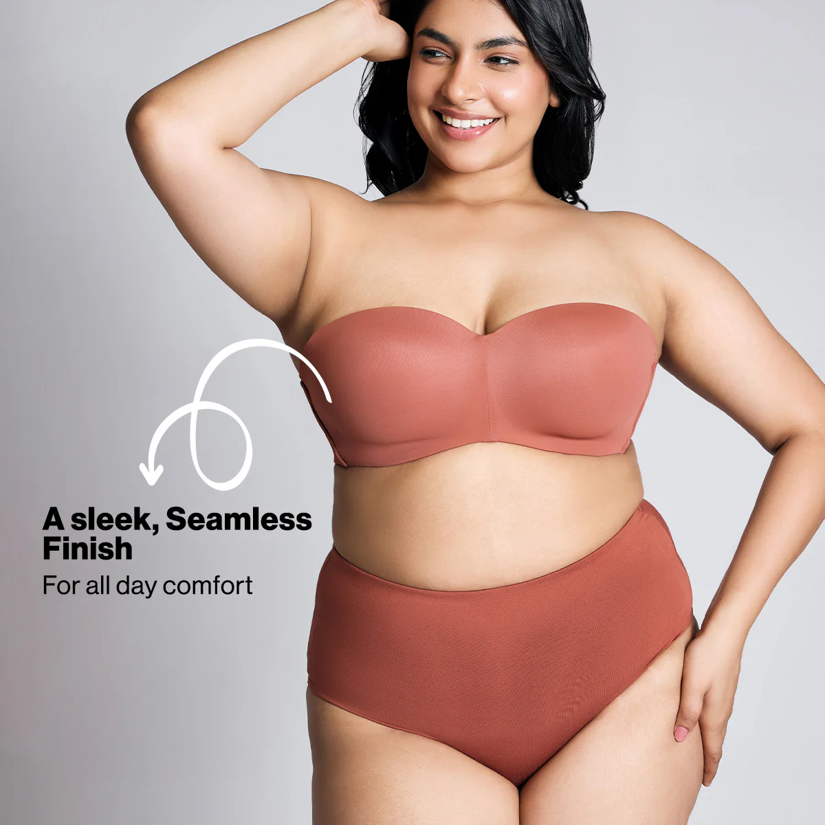 Nykd By Nykaa The Ultimate Multiway Strapless Padded Wired Bra NYB027 Rust - Image 8