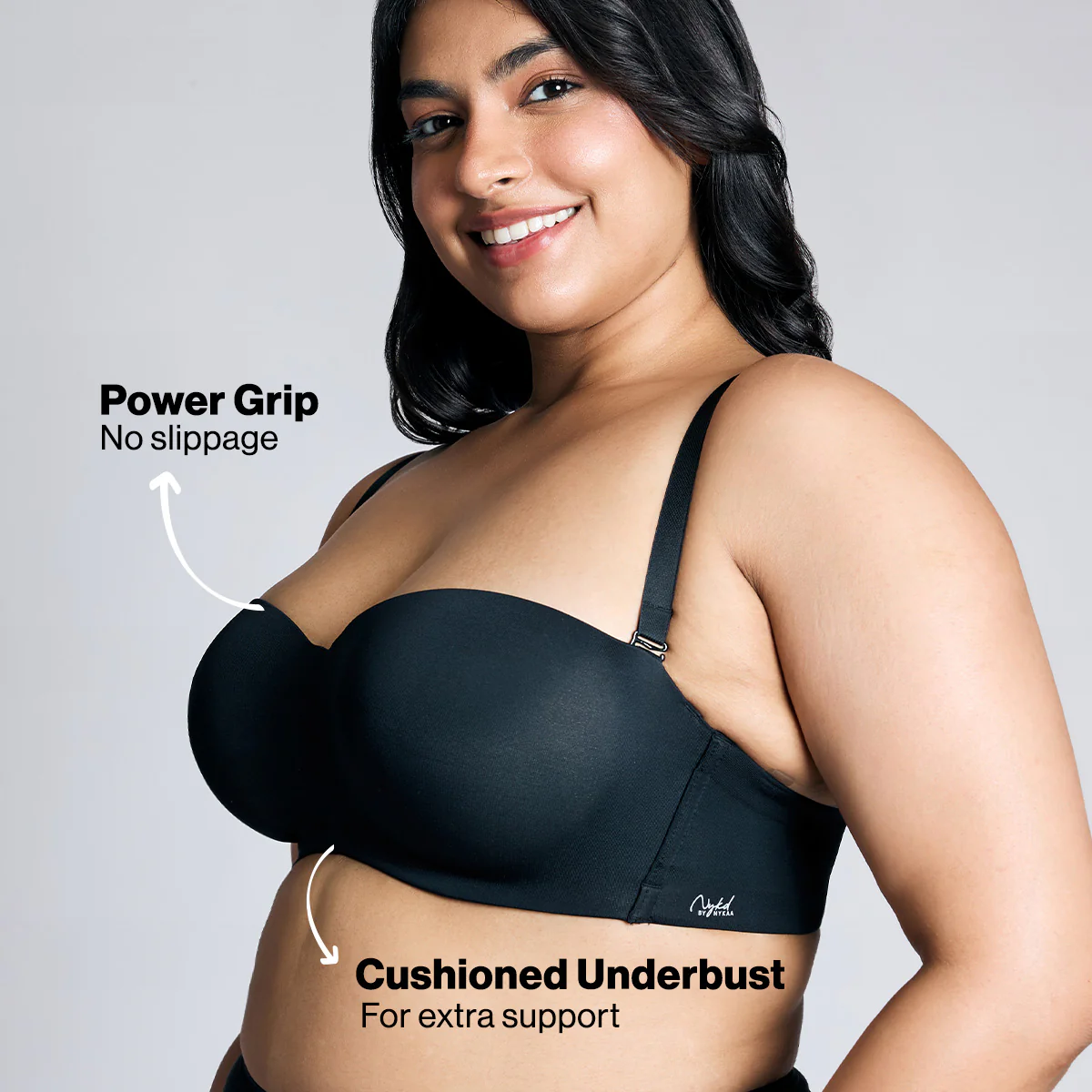 Nykd By Nykaa The Ultimate Multiway Strapless Padded Wired Bra NYB027 Black - Image 3