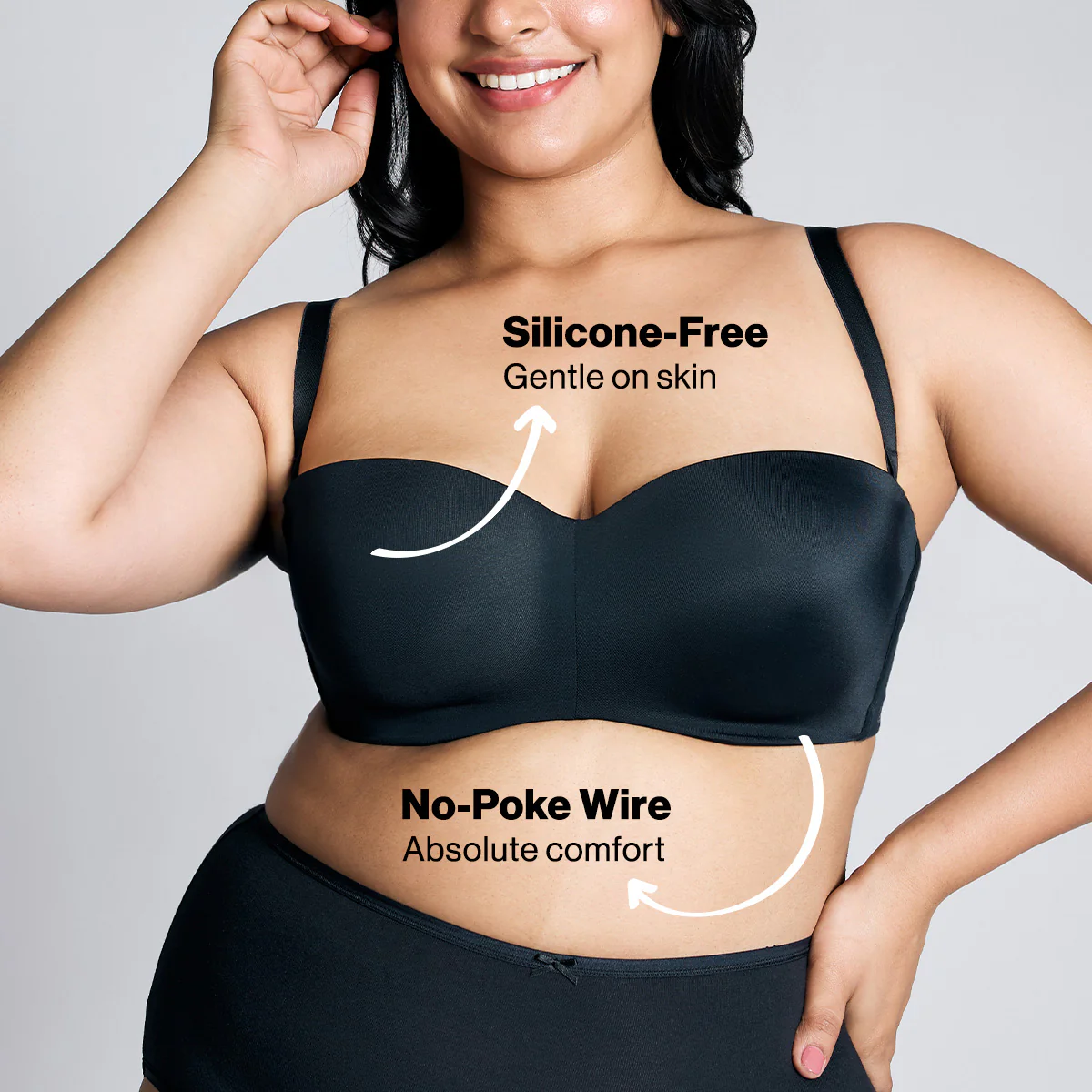 Nykd By Nykaa The Ultimate Multiway Strapless Padded Wired Bra NYB027 Black - Image 4